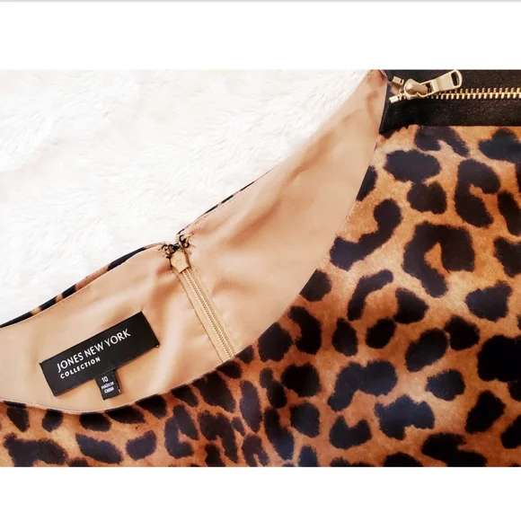 JONES NEW YORK COLLECTION LEOPARD DRESS - Picture 5 of 15